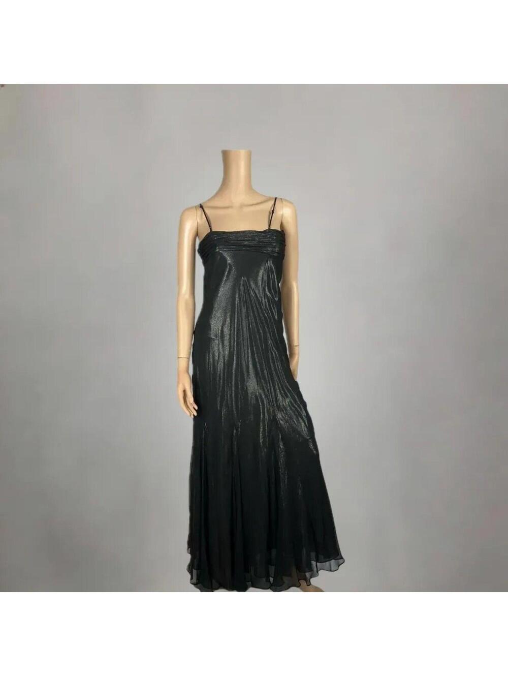 New BCBG Metallic Black Shimmer Formal Gown Size 2 Small